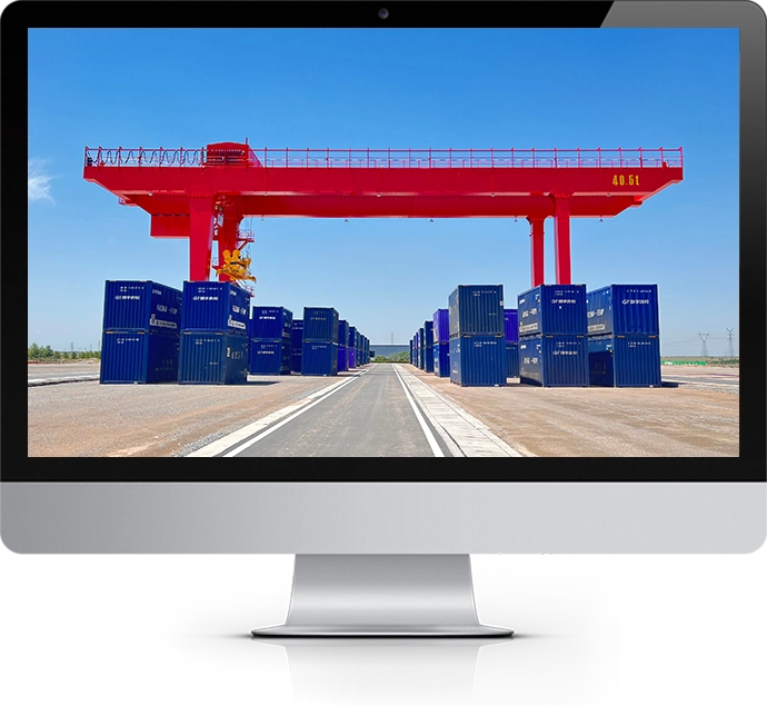 Рельсовый контейнерный козловой кран