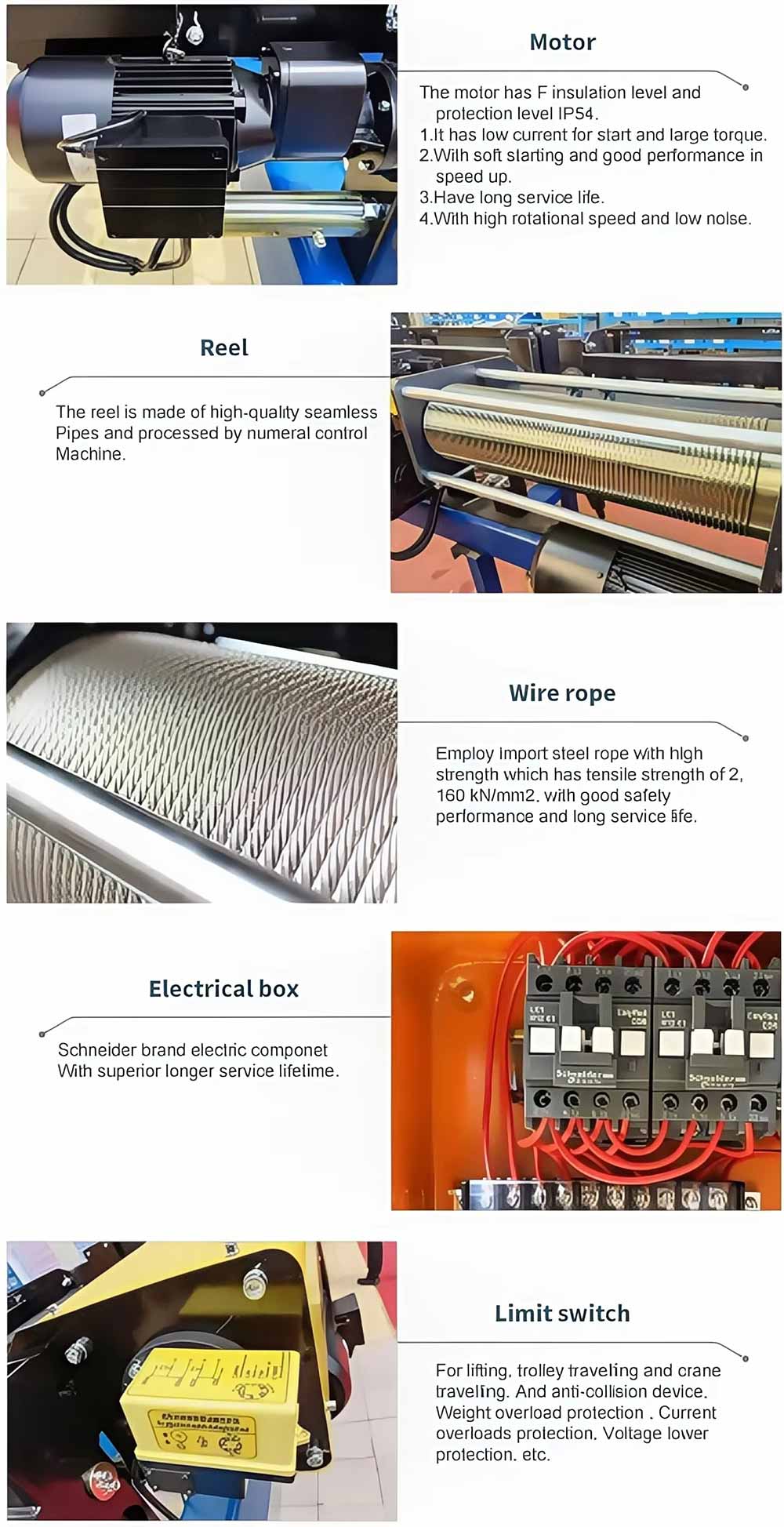 Электрическая лебка Детали
